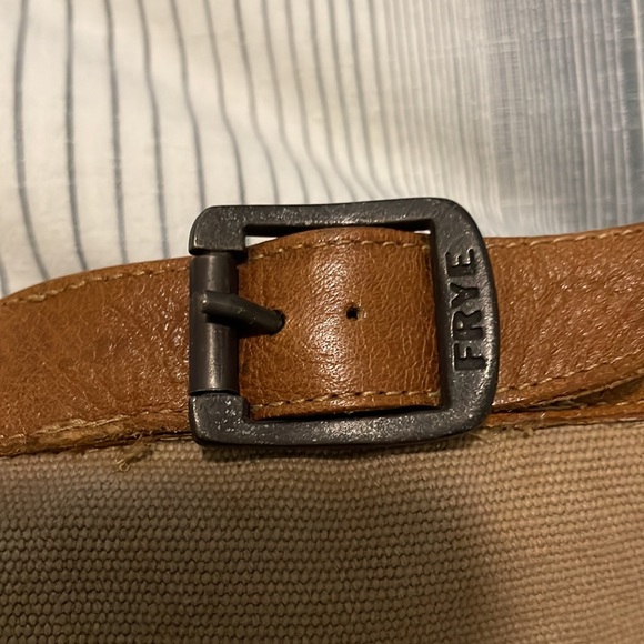 Frye Paige Short Buckle leather and canvas ankle boots - Picture 2 of 6